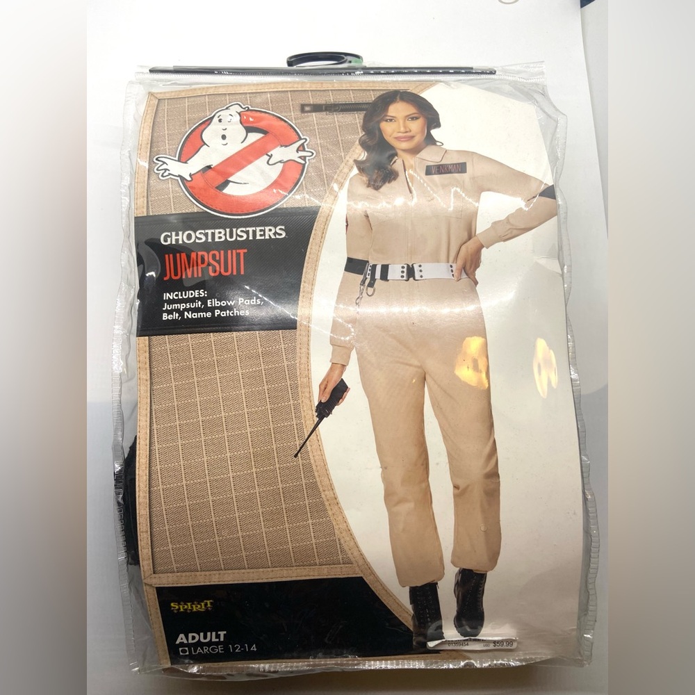 Ghostbusters costume Women’s Adult Jumpsuit Spirit Halloween Size L 12-14
